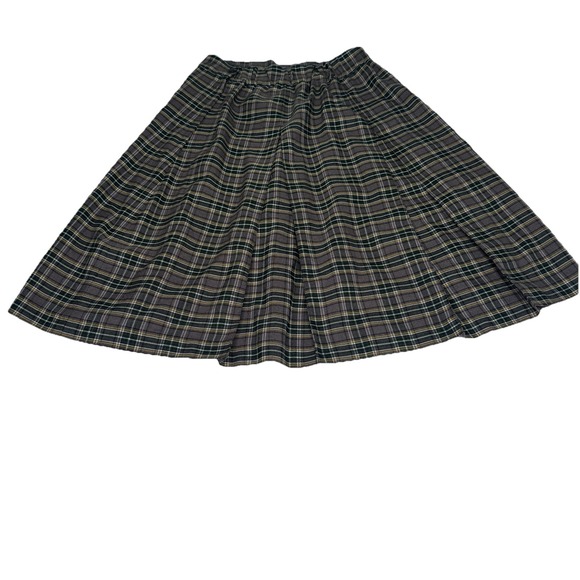 Flynn O'Hara Plaid School Uniform pleated Skirt GIRLS Sz 10 26-29 Elastic Waist - Picture 1 of 12